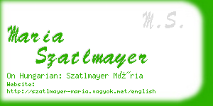 maria szatlmayer business card